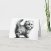 Verjaardag kitten schets op wit kaart (Voorkant)