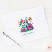 Verjaardag Kitten Stickers (Envelop)