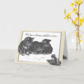 Verjaardag kittenkikker kaart (Gele Bloem)