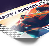 VERJAARDAG KLASSIEKE RACEAUTO BANNER FOTO AFDRUK (Hoek)