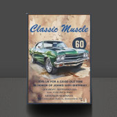 Verjaardag Klassieke Spier Auto Kaart
