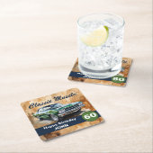 Verjaardag, klassieke spier auto kartonnen onderzetters (Insitu)