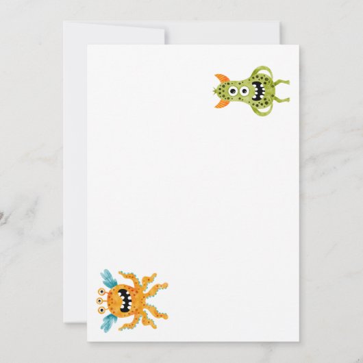 Verjaardag Klein Monster Bedankkaart (Achterkant)