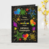 Verjaardag, KLEINDOCHTER, Abstracte Kleurrijke Kaart (Gele Bloem)