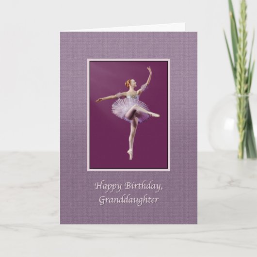 Verjaardag, Kleindochter, Ballerina in Paars Kaart (Voorkant)