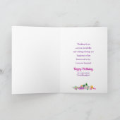 Verjaardag, kleindochter, bloembak op raam kaart (Binnen)