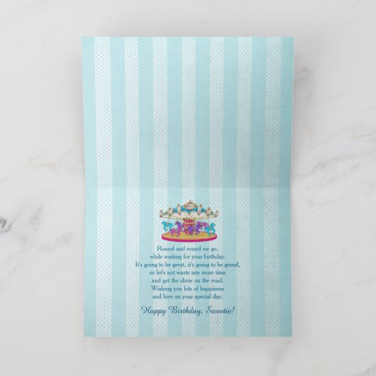 Verjaardag - Kleindochter - Carrousel - Kaart (Binnen)