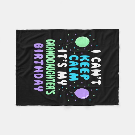 Verjaardag kleindochter, ik kan niet rustig blijve fleece deken (Voorkant (Horizontaal))