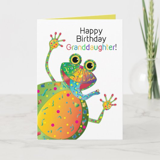 Verjaardag, kleindochter, Kikker, Kaleidoscope Gro Kaart (Voorkant)