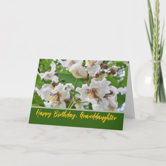 Verjaardag kleindochter met Catalpa Blooms Kaart (Voorkant)