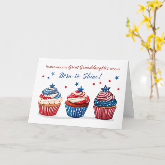 Verjaardag kleindochter op 4 juli kaart (Gele Bloem)