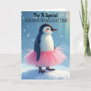 Verjaardag kleindochter Schattige Ballerina Pinguï Kaart