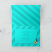 Verjaardag, kleindochter, tuinbloemen, Aqua Stripe Kaart (Binnen)