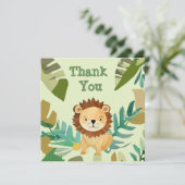 Verjaardag Kleine Jungle Prins Leeuw Bedankkaart (Staand voorkant)