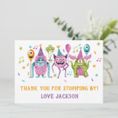 Verjaardag Kleine Monster Bedankkaart (Staand voorkant)