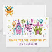 Verjaardag Kleine Monster Bedankkaart (Voorkant / Achterkant)