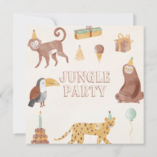 Verjaardag kleine Oerwouden Bedankkaart (Achterkant)