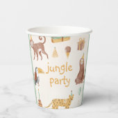 Verjaardag kleine Oerwouden Papieren Bekers (Achterkant)