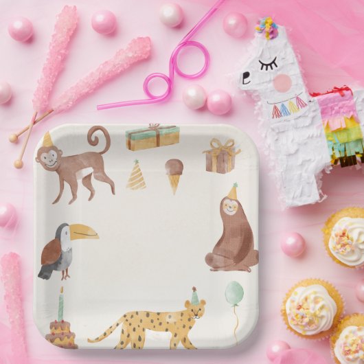 Verjaardag kleine Oerwouden Papieren Bordje (Feest)