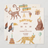 Verjaardag kleine Oerwouden Save The Date (Voorkant / Achterkant)