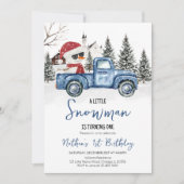 Verjaardag kleine sneeuwman kaart (Voorkant)