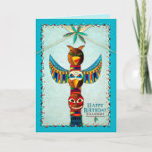 Verjaardag, kleinzoon, American Indian Totem Pole, Kaart (Voorkant)