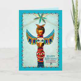Verjaardag, kleinzoon, American Indian Totem Pole, Kaart