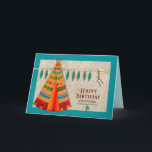 Verjaardag, kleinzoon, Amerikaanse Indiaanse tipi  Kaart<br><div class="desc">Leuke kindergroet met mooie tipi en heldere levendige kleuren in veren.  Zie dezelfde en/of vergelijkbare afbeelding in Indiaanse Collecties onder Mijn Collecties</div>