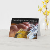 Verjaardag, kleinzoon, legaal, 21. Bier in glas. Kaart (Gele Bloem)