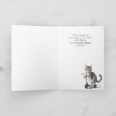 Verjaardag kleinzoon Leuke Schattigee Kat op Kick Kaart (Binnen)