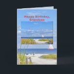 Verjaardag, kleinzoon, strand en oceaan Uitzicht K Kaart<br><div class="desc">Dit digitale schilderij is gebaseerd op een reeks foto's die zijn gemaakt op Sanibel Island,  Florida. Het is een mooi verjaardagsfeest wenskaart.</div>