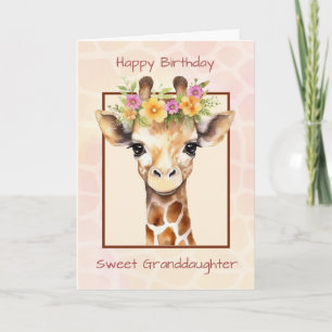 Verjaardag Kleinzoon Zoete Safari Jungle Giraffe Kaart