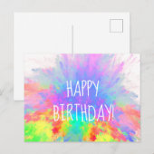 Verjaardag Kleur Barst Regenboog Abstract Briefkaart (Voorkant / Achterkant)