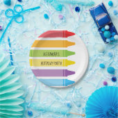 Verjaardag kleurige en heldere regenboogkreeften papieren bordje (Feest)