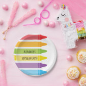 Verjaardag kleurige en heldere regenboogkreeften papieren bordje (Feest)