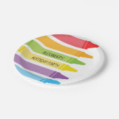 Verjaardag kleurige en heldere regenboogkreeften papieren bordje (Gekanteld)