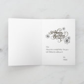 Verjaardag Kleurplaat Kaart Kind om Floral te pers (Binnen)