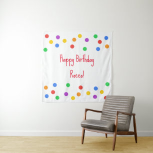 Verjaardag Kleurrijk Confetti Feest Wandkleed