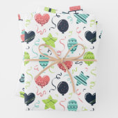 Verjaardag kleurrijk inpakpapier vel (In situ)