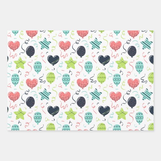 Verjaardag kleurrijk inpakpapier vel (Voorkant)