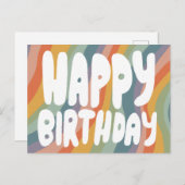 VERJAARDAG Kleurrijke Bubbel Letters Aangepast  Briefkaart (Voorkant / Achterkant)