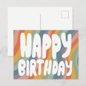 VERJAARDAG Kleurrijke Bubble Letters Aangepast  Briefkaart (Voorkant / Achterkant)