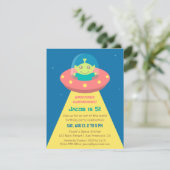 Verjaardag kleurrijke buitenruimtevaart kaart (Staand voorkant)