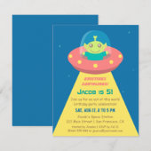 Verjaardag kleurrijke buitenruimtevaart kaart (Voorkant / Achterkant)