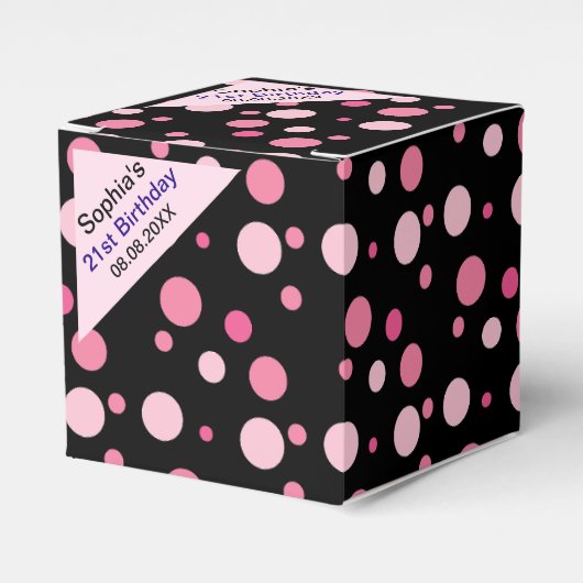 Verjaardag Kleurrijke Gestreepte Monogram Naam Fav Bedankdoosjes (Voorkant Zijde)