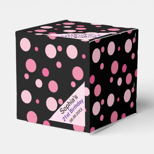 Verjaardag Kleurrijke Gestreepte Monogram Naam Fav Bedankdoosjes (Achterkant)