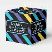 Verjaardag Kleurrijke Gestreepte Monogramnaam Bedankdoosjes (Voorkant Zijde)