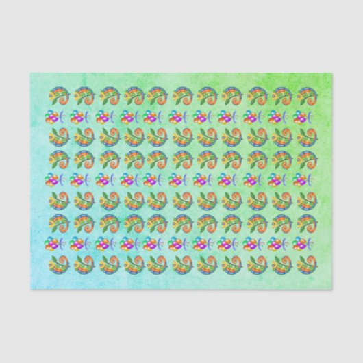 Verjaardag Kleurrijke Hagedisballonnen Blauw Groen Tissuepapier (Voorkant)