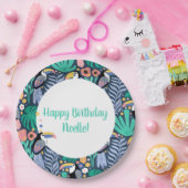 Verjaardag Kleurrijke Tropische Toscaanse Vogel Papieren Bordje (Feest)