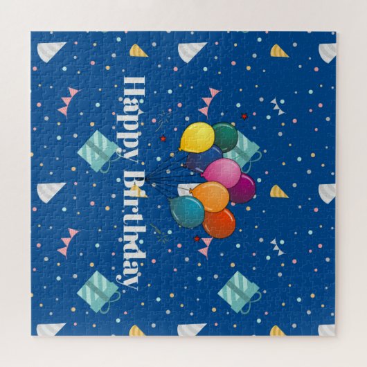 Verjaardag kleurrijke viering legpuzzel (Horizontaal)